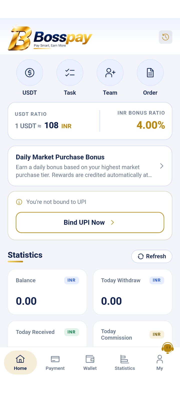 Bosspay App screenshot showing application interface